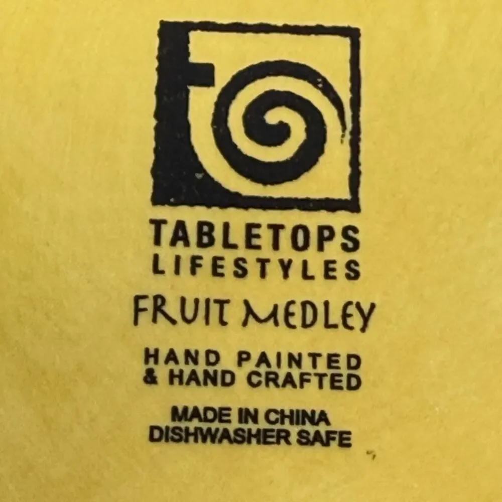 Tabletops Lifestyles Fruit Medley Leaf Plates Set 14 Hand Painted Ceramic